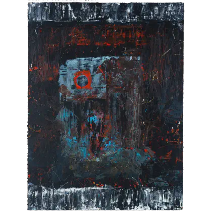 Без име (2017) — Акрил върху дърво, 45x34см