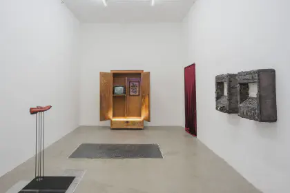 The Naphthalene Tapes (2026) — Nikola Stoyanov — Video installation presented in the Black Market exhibition at PUNTA Gallery, Sofia.