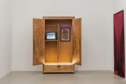 The Naphthalene Tapes (2026) — Nikola Stoyanov — Video installation presented in the Black Market exhibition at PUNTA Gallery, Sofia.